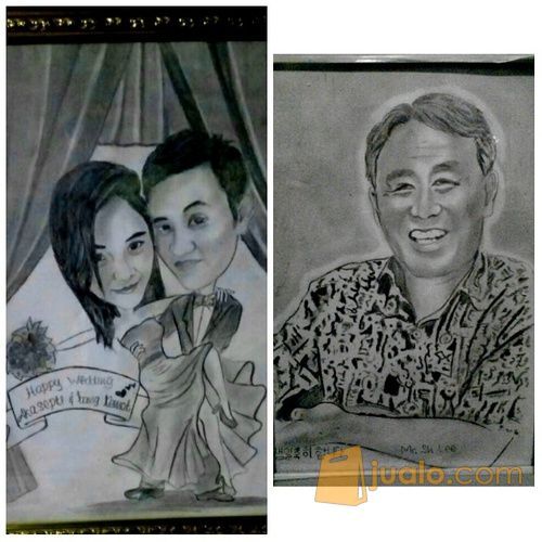 sketsa karikatur asli pensil cocok buat kado