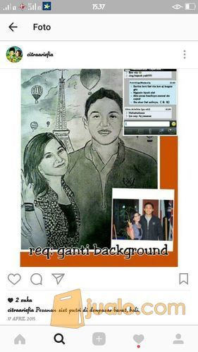 sketsa karikatur asli pensil cocok buat kado