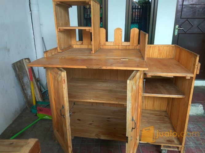 meja gerobak kayu booth dagang kuliner minuman jakarta bersih bagus second