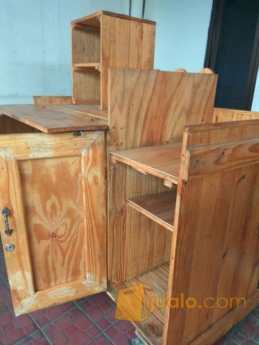 meja gerobak kayu booth dagang kuliner minuman jakarta bersih bagus second