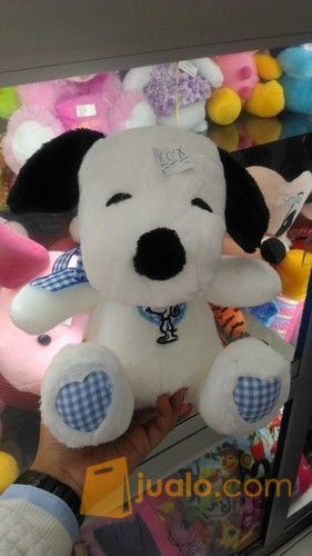Boneka karakter hewan si anjing putih pemalas lucu & cerdas tokoh serial film kartun SNOOPY SNI NEW murah