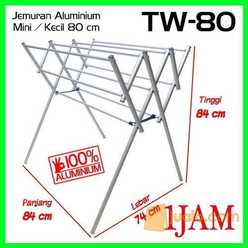 Jemuran Baju Aluminium Mini 80 cm KUAT - AWET - MURAH