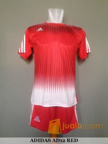 Baju Kaos Olahraga Jersey Bola Setelan Futsal Adidas AD12 Red