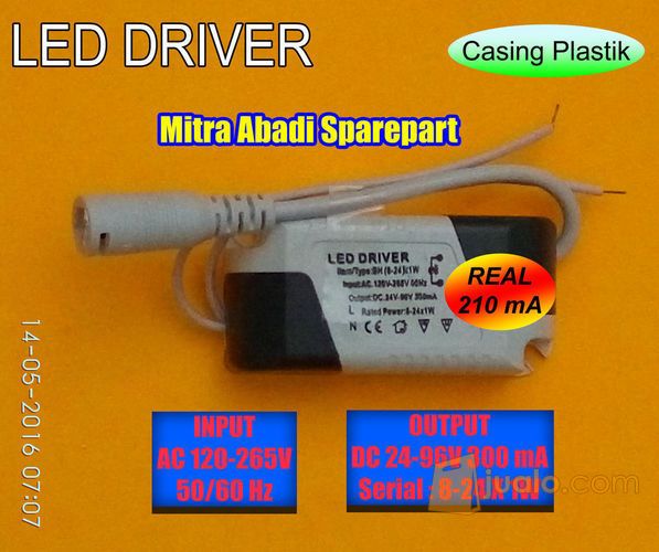 LED Driver Casing Plastik Jack DC BH (8-24)*1W/1 Watt 210 mA