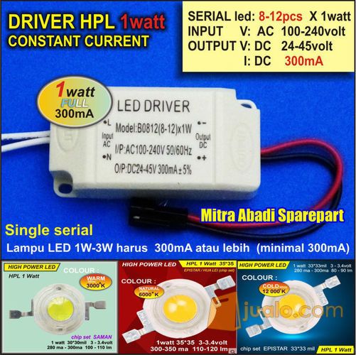 LED Driver Casing Plastik (8-12)*1W/1 Watt 300 mA B0812