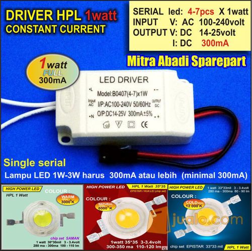 LED Driver Casing Plastik (4-7)*1W/1 Watt 300 mA B0407