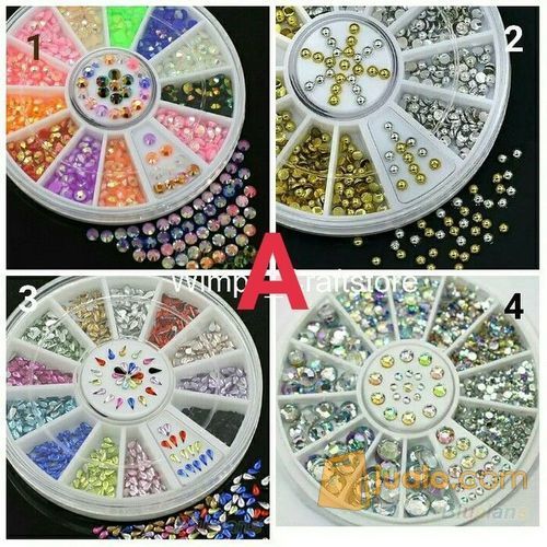 glitter rhinestone nail art swarovski bahan nail art aksesoris clay