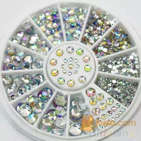 glitter rhinestone nail art swarovski bahan nail art aksesoris clay