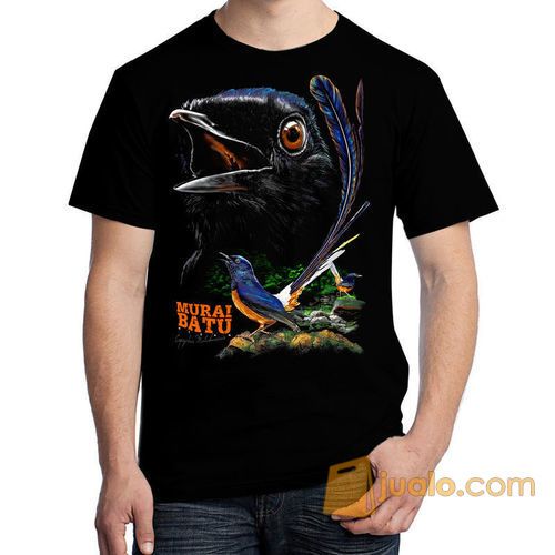 Bawara Kaos Burung Kicau Murai Batu A Premium Hitam Size XXL