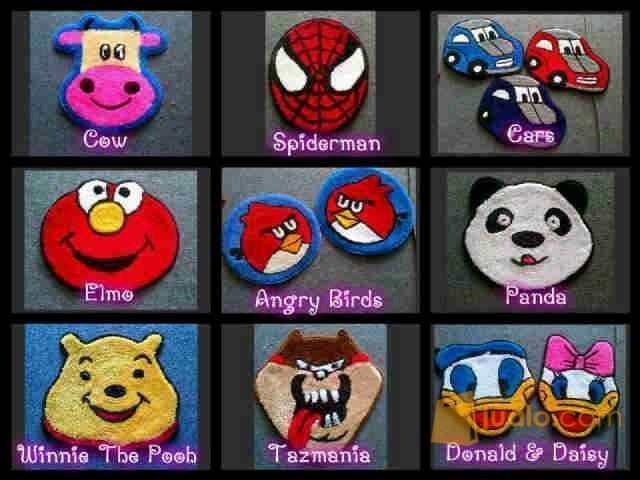 KESET KARAKTER SPIDERMAN COW SAPI CARS ELMO ANGRY BIRD PANDA