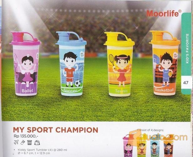 Moorlife My Sport Kids Set tumbler botol minum anak olahraga lucu