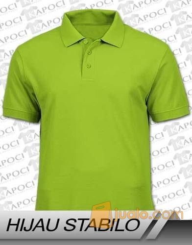 Kaos Polos, Kaos Polo Shirt, keren,bagus, kaos murah, Hijau Stabilo Cotton Combed 20S