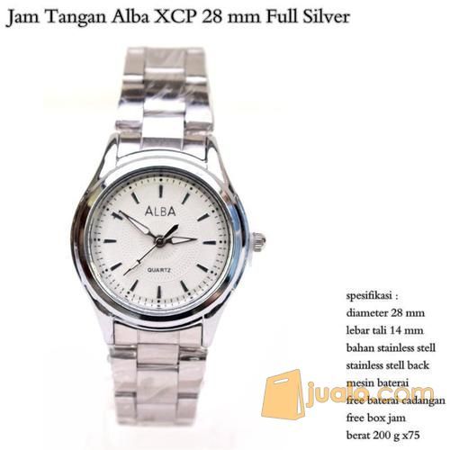 jam tangan alba wanita XCP 28 mm full silver
