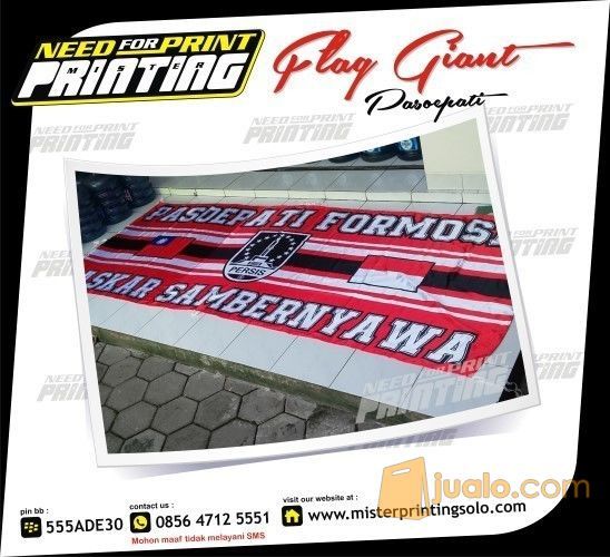 Tempat Pembuatan Bendera Supporter Bola Giant Flag Satuan Bijian di Solo Jogja Sragen Sukoharjo