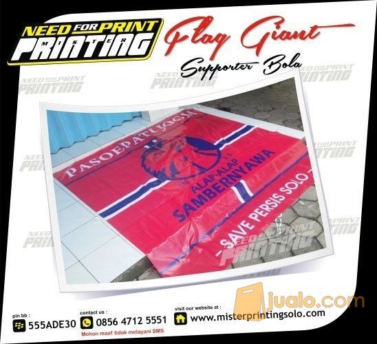 Tempat Pembuatan Bendera Supporter Bola Giant Flag Satuan Bijian di Solo Jogja Sragen Sukoharjo