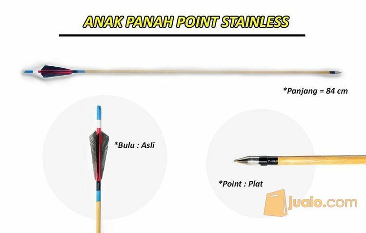 Arrow Panahan / Anak Panah (kayu ramin) Point stainless