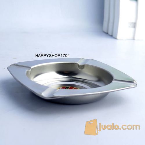 Asbak Rokok Stainless Steel Polos Persegi Ukuran 12CM
