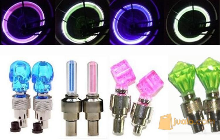 Tutup Pentil Led Roda Motif Dadu Tabung Tengkorak Diamond Lucu