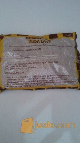 Tepung bolu ketan hitam kuda laut, item, instan 250gr