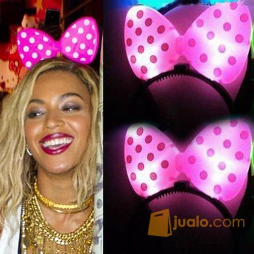 Bando Minnie Mouse LED Nyala Aksesoris Pesta Kostum Show Party Warna Lucu Rambut Kepala Anak Perempuan Ulang Tahun Birthday Wanita Jepit Fashion