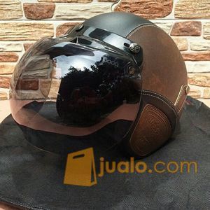 Helm Bogo Retro Klasik Coklat Hitam Kaca Bogo Original