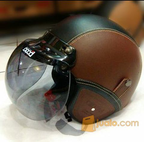 Helm Bogo Retro Klasik Coklat Hitam Kaca Bogo Original