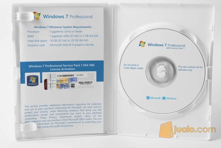 Lisensi + COA Sticker Windows 7 Professional DVD Box