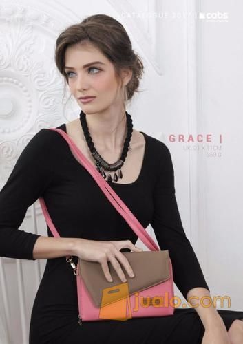 Cabs Pocket Grace Tas Tali Selempang Pesta Wanita Dompet Cewek Organizer HPO Cantik Tas Travel Peach