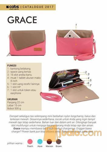 Cabs Pocket Grace Tas Tali Selempang Pesta Wanita Dompet Cewek Organizer HPO Cantik Tas Travel Peach