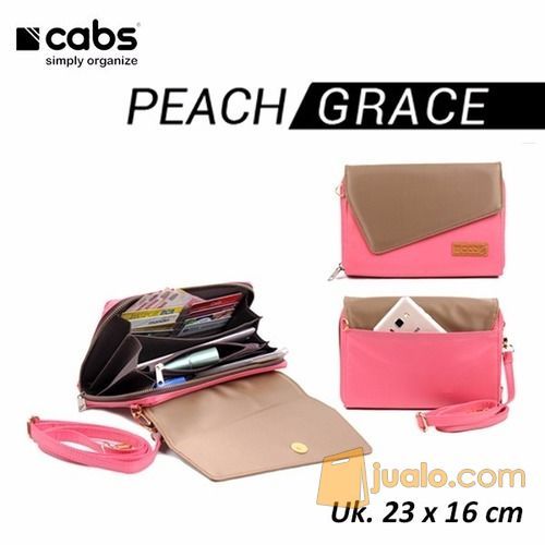 Cabs Pocket Grace Tas Tali Selempang Pesta Wanita Dompet Cewek Organizer HPO Cantik Tas Travel Peach
