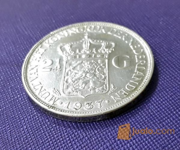 Koin 2,5 Gulden Belanda Th.1937 Queen Wilhelmina