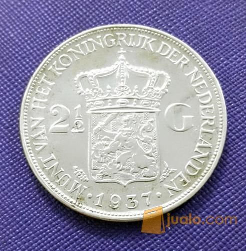 Koin 2,5 Gulden Belanda Th.1937 Queen Wilhelmina
