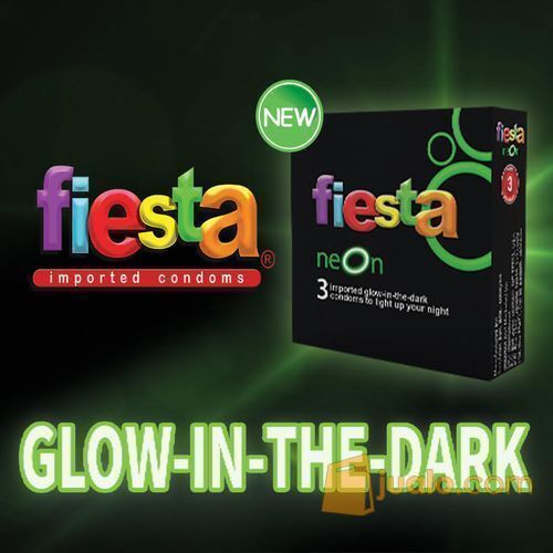 kondom fiesta neon isi 3 buah kontrasepsi KB kesehatan pria wanita